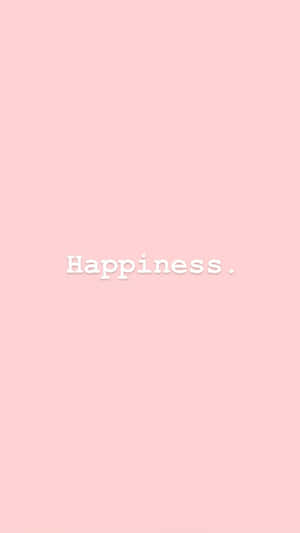 粉紅色背景，以白色文字顯示happiness一詞。 — 粉嫩粉彩美學 壁紙