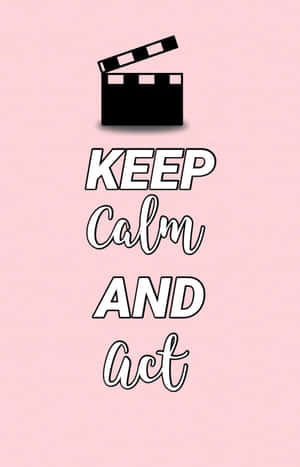 粉紅色背景，黑色電影拍板，白色文字寫著「KEEP Calm AND Act」 — Redmi Pad 壁紙