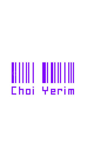 紫色條碼圖案，帶有Choi Yerim文字，白色背景 — 乾淨 壁紙