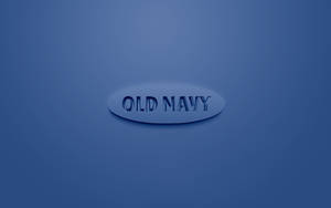 藍色漸變背景，中央有Old Navy標誌，採用壓印橢圓形設計。 — 海軍藍 壁紙
