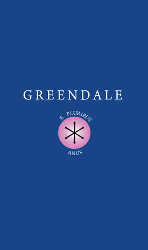 藍色背景，帶有「GREENDALE」文字和一個帶有星爆設計的粉紅色圓形標誌。