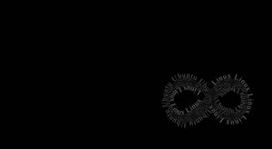 一個由 Ubuntu 和 Linux 文字組成的發光無限符號，位於黑色背景上。 — 無限符號 壁紙