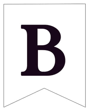 一個深紫色大寫字母B，位於帶有尖底的白色橫幅上。 — Old Paper 壁紙