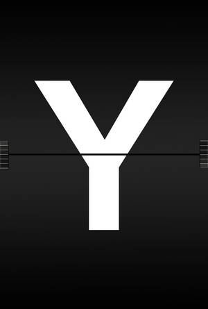 一個白色字母Y在帶有水平條的黑色漸變背景上的極簡圖形。 — Off white 標誌 壁紙