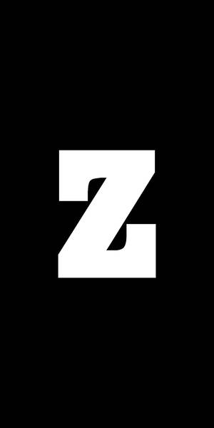 黑色背景上的一個大型白色字母Z。 — 字母 Z 壁紙