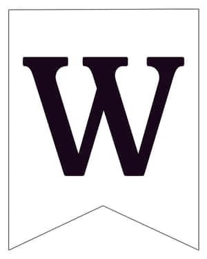 白色橫幅上帶有尖銳底部邊緣的黑色字母W。 — 字母e 壁紙