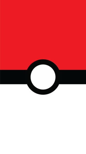 精靈球標誌，紅色頂部，白色底部，黑色帶子 — 寶可夢 iPhone 壁紙