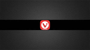 Vivaldi瀏覽器標誌在黑色穿孔金屬背景上 — 網站 壁紙