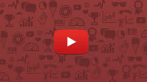 YouTube 播放按鈕被社交媒體和成就圖示包圍在栗色背景上。 — YouTube 標誌 壁紙