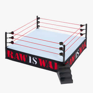 WWE摔角擂台，帶有紅色繩索和黑色角柱墊上的Raw is War品牌標誌。 — iPad Pro 11 壁紙