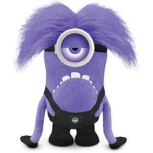 紫色Minion毛絨玩具，有蓬鬆的頭髮和一隻大眼睛。 — 邪惡小小兵 壁紙