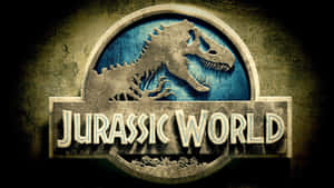 Jurassic World標誌，在石頭背景上有一個咆哮的T-Rex剪影。 — 侏羅紀公園 壁紙