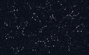 在黑暗的星空背景上，由白色點和線條形成的星座。 — 2880x1800 壁紙