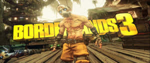 一個戴面具的戰士在叢林廢墟中手持武器，帶有'Borderlands 3'標誌。 — 路人超能100 GIF 壁紙