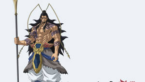 動漫戰士長黑髮，手持長矛，身穿華麗盔甲。 — 終末的女武神 壁紙