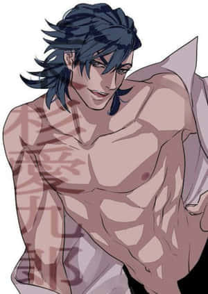 動漫男性角色，藍色頭髮，破爛襯衫，自信地微笑。 — 曉 鼬 壁紙