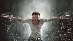 金鋼狼（Wolverine）在暴風雨中伸出利爪咆哮。 — 休·傑克曼 壁紙