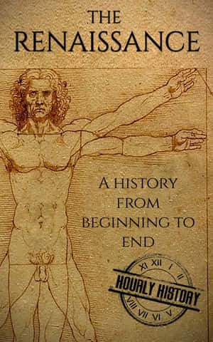 書名為「The Renaissance」的書封面，帶有解剖學圖畫和「Hourly History」印章。 — Pixel Tablet 壁紙