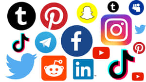 社交媒體平台標誌合集，包括 Facebook、Twitter、Instagram、TikTok 等。 — Twitter 橫幅 壁紙