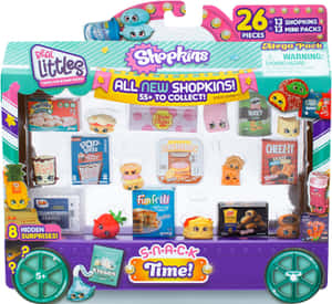 一個裝滿稱為Shopkins的小型卡通食物角色的玩具盒。 — 玩具總動員叉奇 壁紙