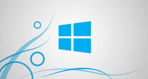 藍色Windows標誌，帶有抽象漩渦，位於淺灰色背景上。 — Windows 11 4K 壁紙