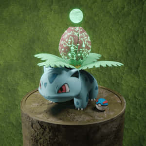 妙蛙種子雕像，發光球體，石底座，苔蘚牆壁 — 夜魔俠 壁紙