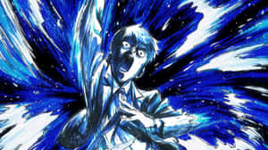 動漫角色在藍色能量爆炸背景下尖叫 — 魔法少女小圓 壁紙