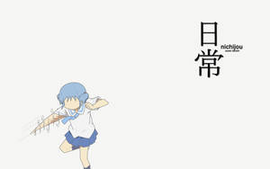 穿著校服的動漫女孩奔跑，帶有動作線條 — 動漫桌面 壁紙