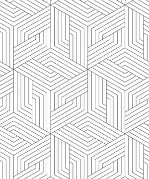 黑白幾何圖案，由重複的3D立方體形狀組成，帶有銳利線條。 — 簡約暗黑美學 壁紙
