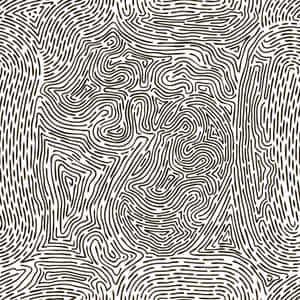 白色背景上帶有流動曲線和幾何形狀的黑色線條藝術抽象圖案。 — 縮圖 壁紙