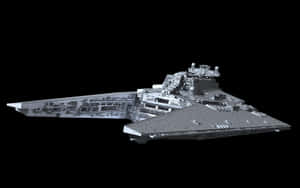 一個詳細的灰色星際驅逐艦太空船，背景為黑色。 — 太空船 壁紙