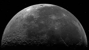 月球表面有隕石坑和星星 — 高畫質月亮 壁紙