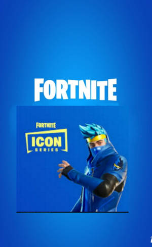 Fortnite Icon Series 角色，身穿藍色服裝，藍色頭髮，戴著黃色頭帶。 — Galaxy Tab 壁紙