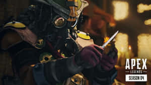 來自Apex Legends的角色在黑暗的工業環境中焊接刀片。 — 黑金風雲 壁紙
