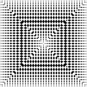 黑白幾何菱形圖案，營造3D隧道錯覺 — 幻覺 壁紙