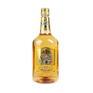 Sauza Tequila Gold 酒瓶，帶有金色標籤和透明液體。 — 金色動態 壁紙