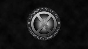 深色背景上的金屬銀色Xavier's School for Gifted Youngsters標誌 — 漫威 壁紙