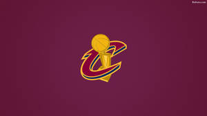克里夫蘭騎士隊 NBA 球隊標誌，帶有獎盃，背景為酒紅色 — 克里夫蘭騎士隊 壁紙