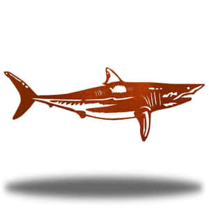 鏽色金屬鯊魚牆飾剪影帶陰影 — 鯊魚 壁紙
