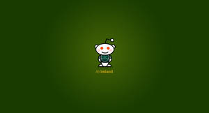 Reddit 外星人吉祥物，帶有「/r/ireland」文字，背景為綠色漸變。 — Reddit 壁紙