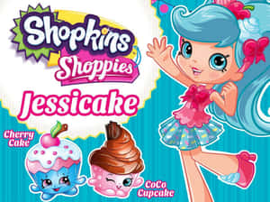 Shopkins角色Jessica與杯子蛋糕朋友開心地揮手。 — 可愛 壁紙
