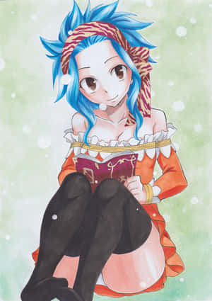 藍髮動漫女孩在下雪天看書。 — 凱蒂·麥克葛拉斯 壁紙