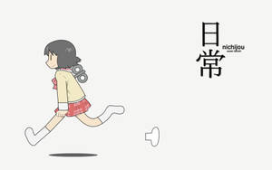 動漫女學生穿著校服，帶著漂浮的鞋子和書包奔跑。 — Running 壁紙