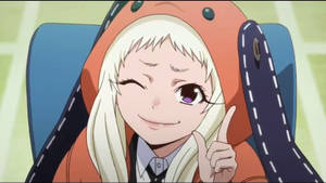 白髮動畫女孩眨眼並指向上方，穿著橙色連帽衣。 — Xxxtentacion 動畫 GIF 壁紙