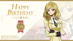穿制服的動畫女孩為7月24日的生日祝福微笑。 — 魯夫微笑 壁紙