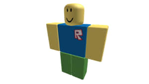 Roblox頭像，黃色頭，藍色襯衫，綠色褲子，紅色R標誌 — 酷炫 Roblox 壁紙