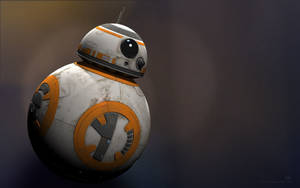 帶有橙色和白色面板的BB-8機器人漂浮在太空中 — 機器人 壁紙