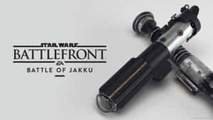 Battlefront Battle of Jakku遊戲標誌，配有一個磨損的光劍柄。 — 沙漠太陽 壁紙
