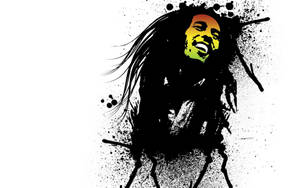 Bob Marley 肖像，以彩色潑濺藝術風格呈現於白色背景上 — 巴布·馬利語錄 壁紙