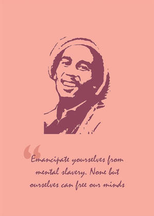 Bob Marley 肖像附有引言 emancipate yourselves from mental slavery